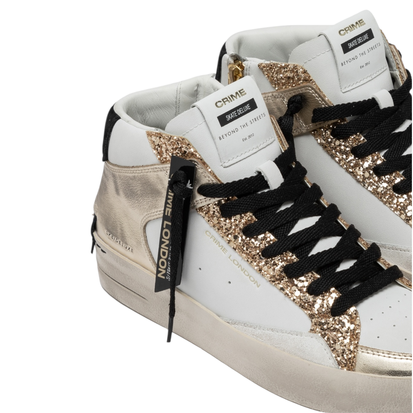 Crime London - Sneakers Sk8 Deluxe Mid Platinum Glam