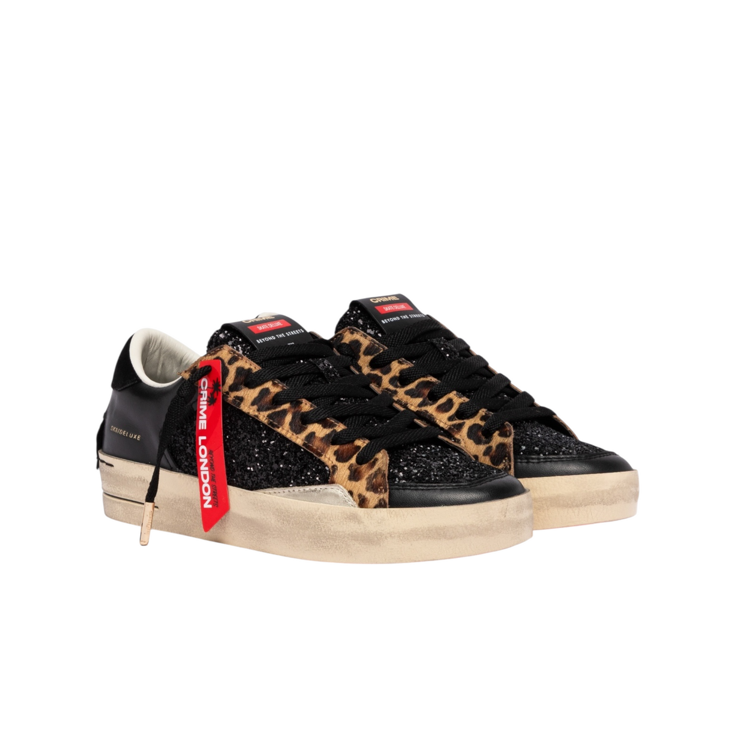 Crime London - Sneakers SK8 Deluxe Black Cheetah