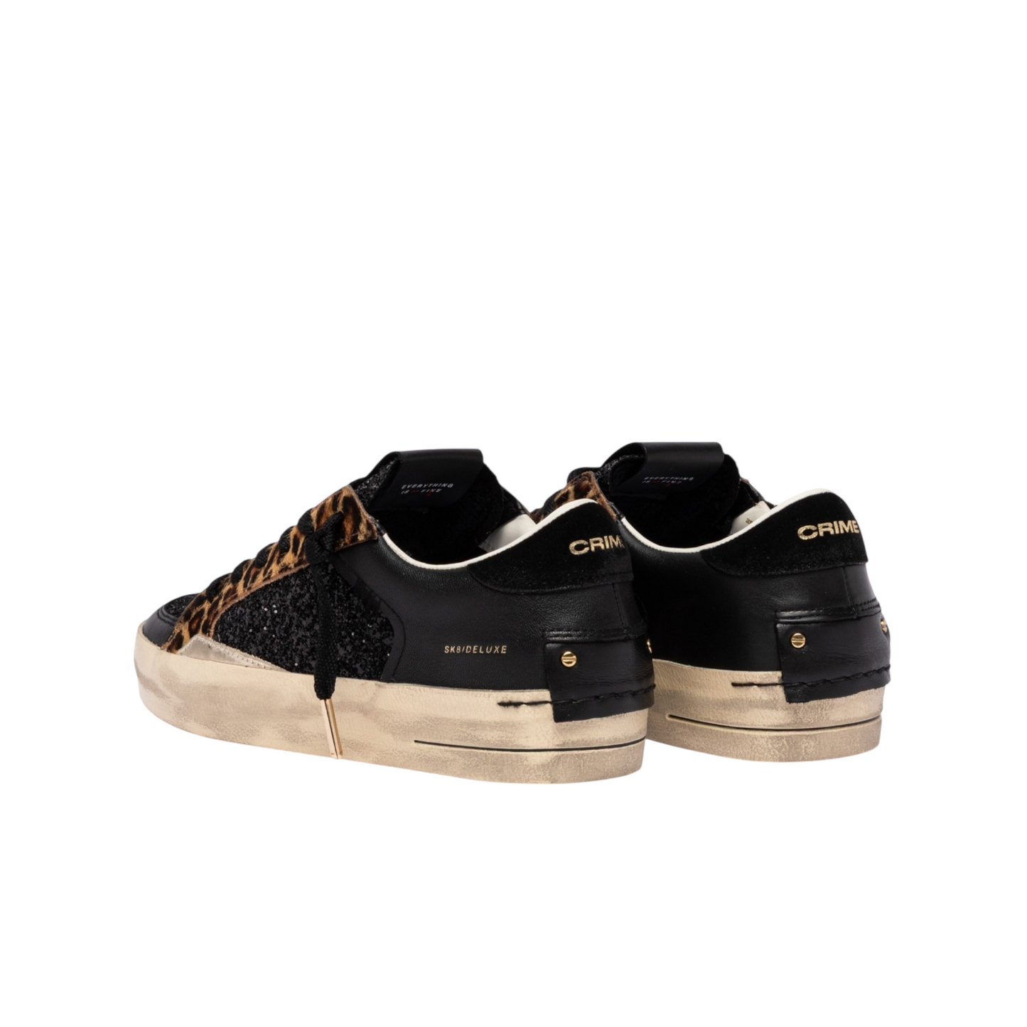Crime London - Sneakers SK8 Deluxe Black Cheetah