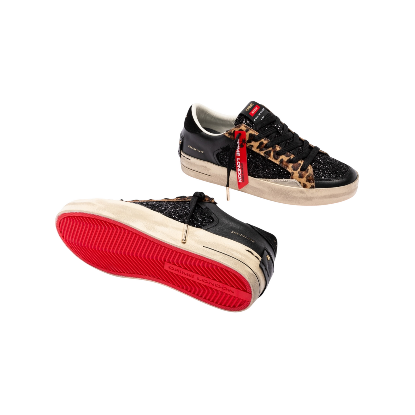 Crime London - Sneakers SK8 Deluxe Black Cheetah