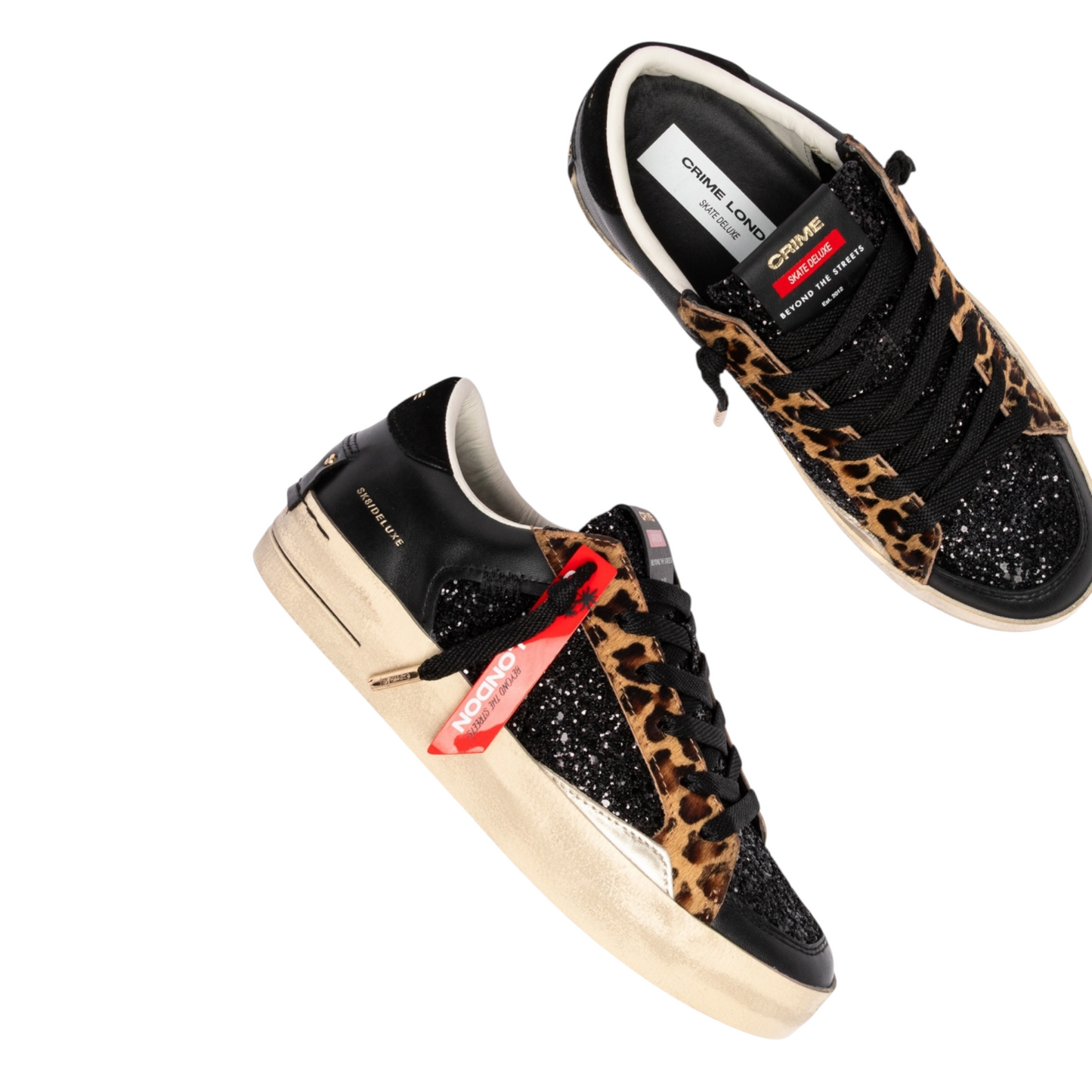 Crime London - Sneakers SK8 Deluxe Black Cheetah