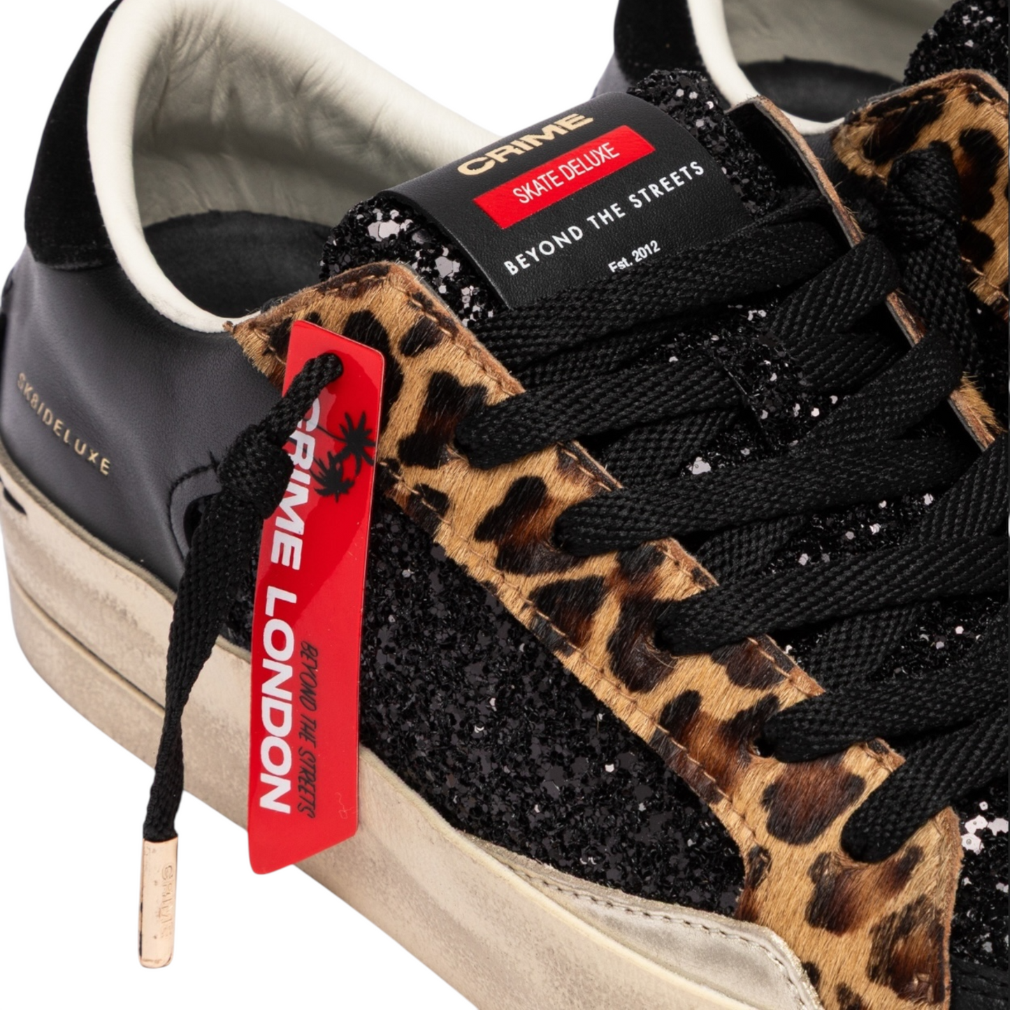 Crime London - Sneakers SK8 Deluxe Black Cheetah