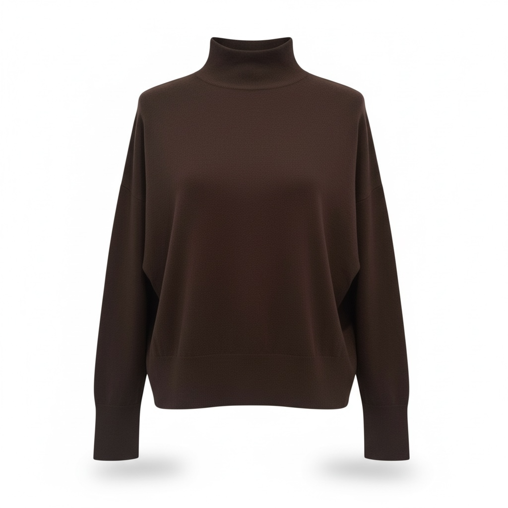 4AC4003 - VICOLO KNITWEAR maglia mezzo collo morbida MORO
