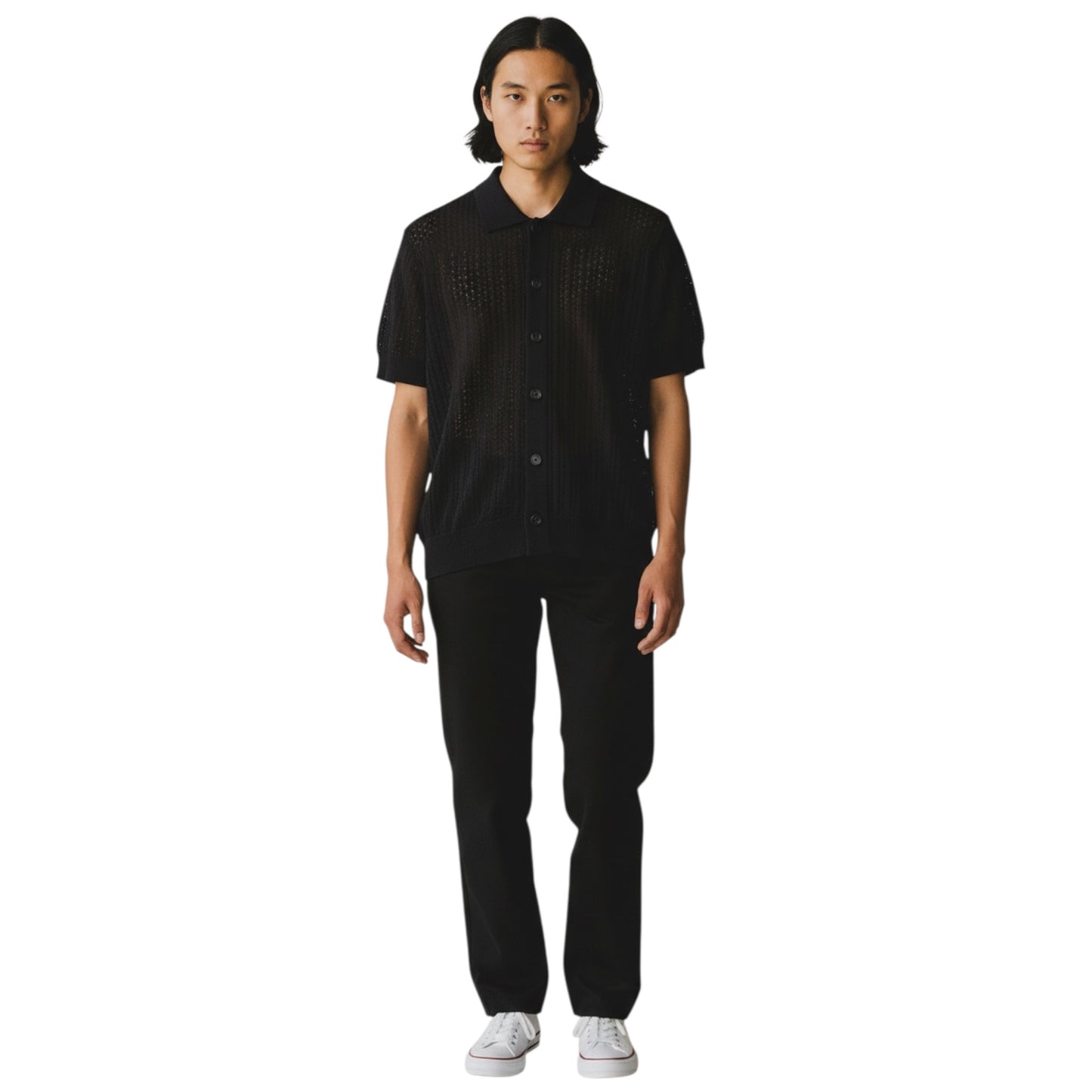 546431 - BECOME CAMICIA M_M BUTTONS NERO