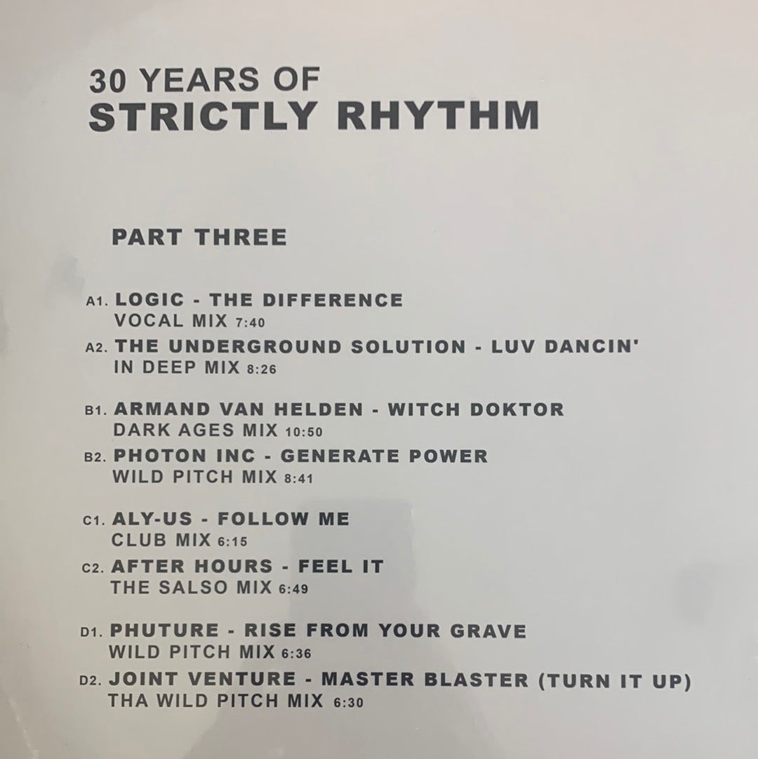 30 YEARS OF STRICTLY RHYTHM - PART THREE (2x12”)
