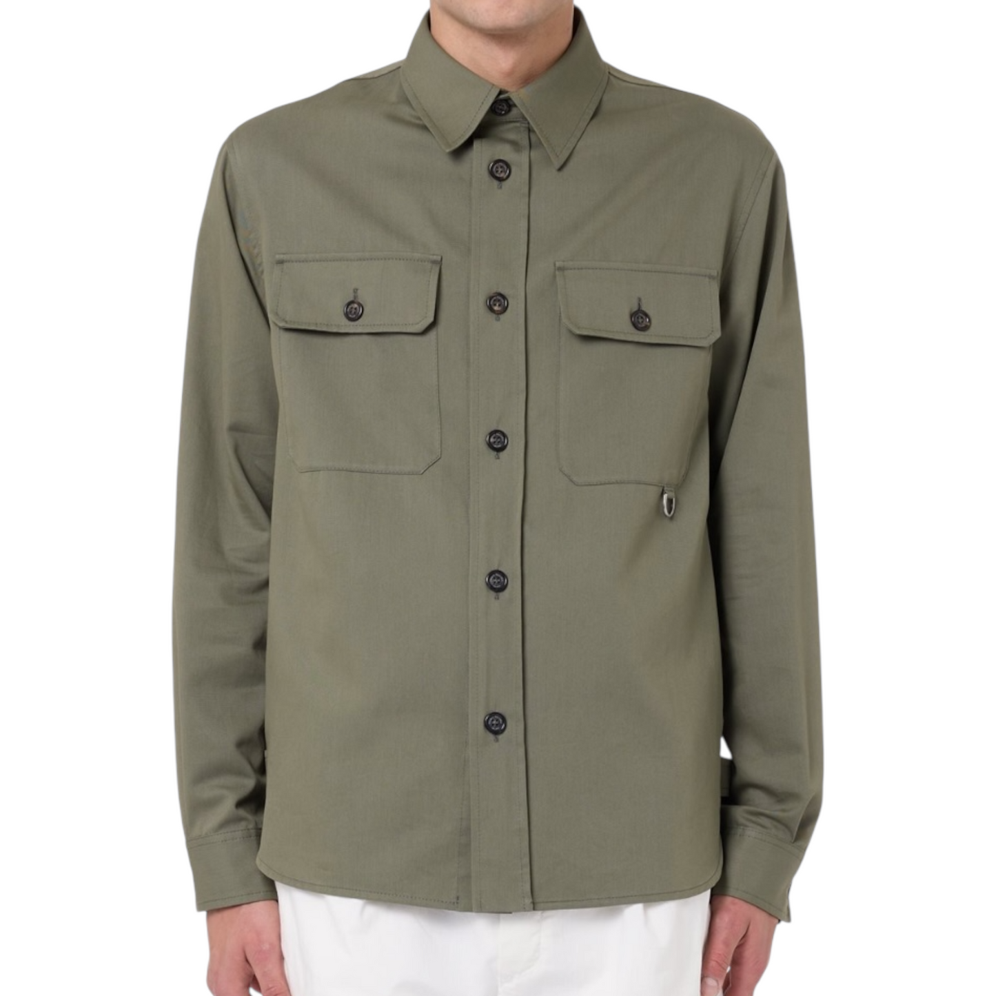G071 - PAOLO PECORA CAMICIA TESSUTO ARMY