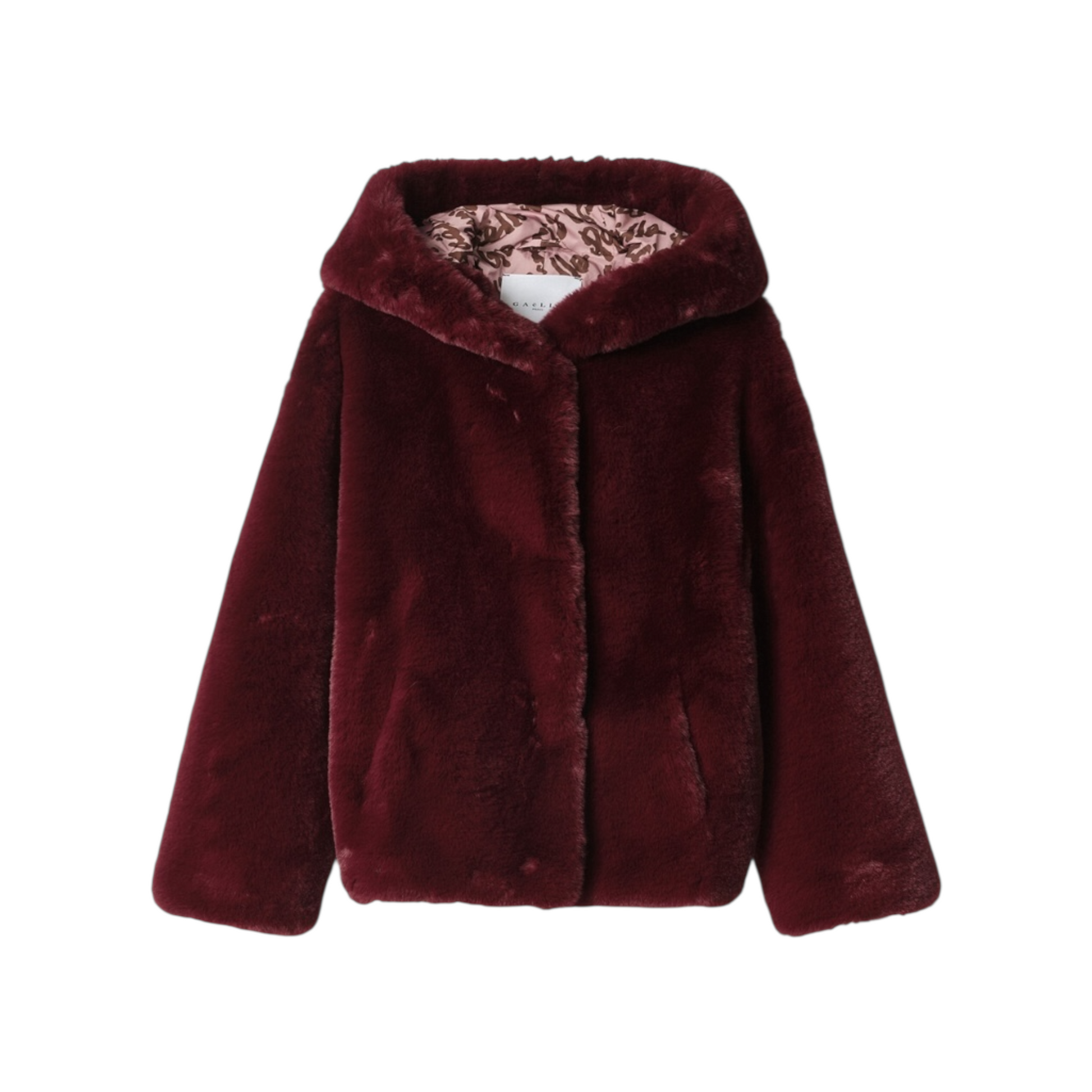 GAABW06530 - PELLICCIA MANICA LUNGA CON CAPPUCCIO MOSTO