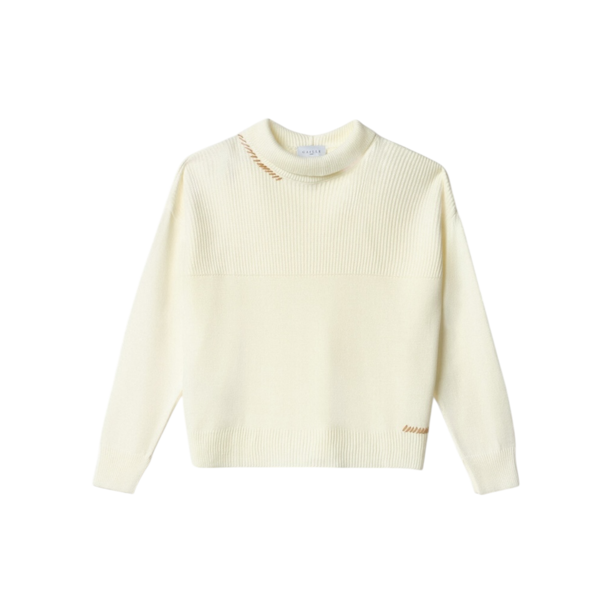 GAABW07300 - PULLOVER IN MAGLIA RASATA BURRO