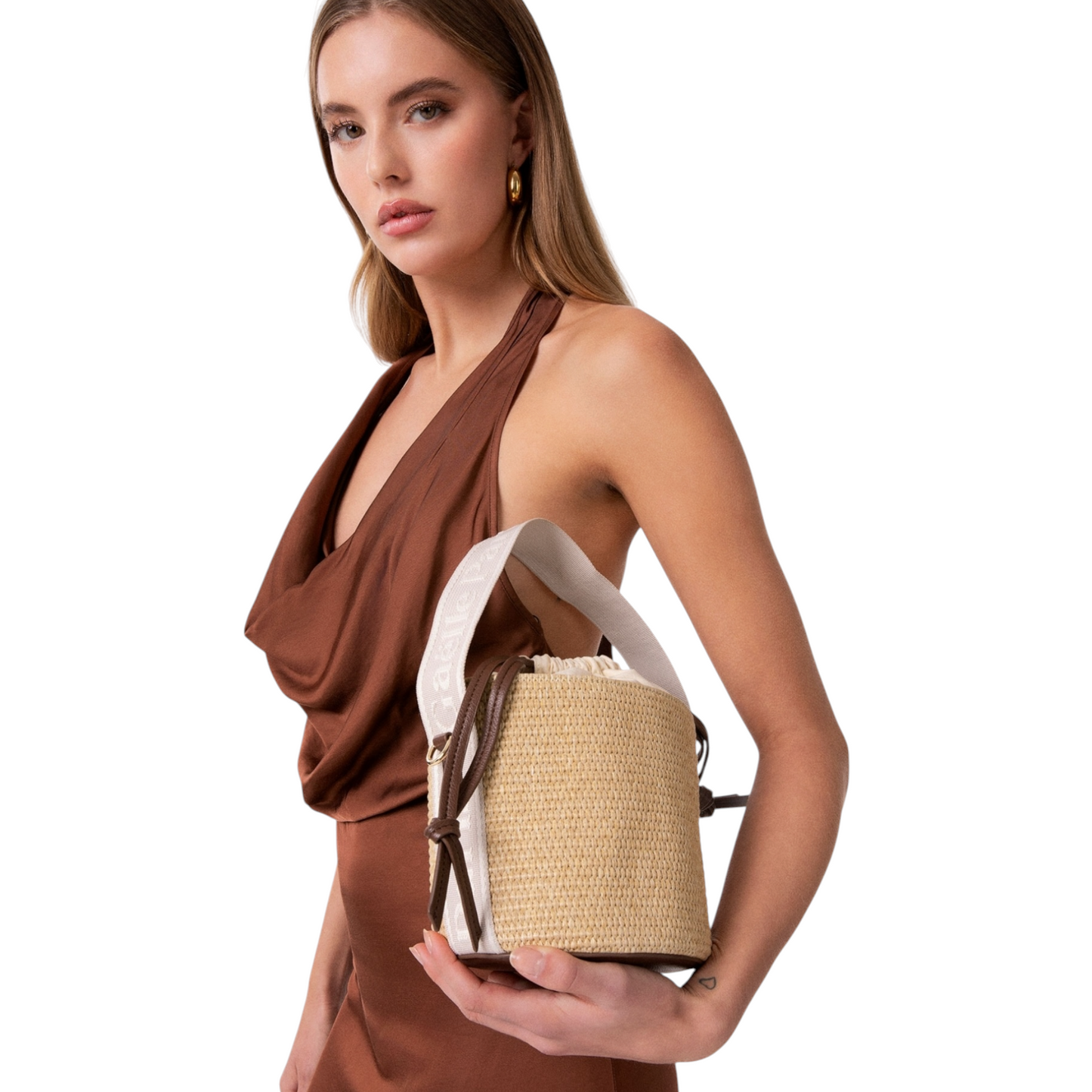 Gaelle Paris - Mini Bucket Rafia