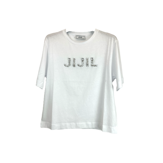 JPE25TS225 - JIJIL T-SHIRT SWAROVSKI BIANCO
