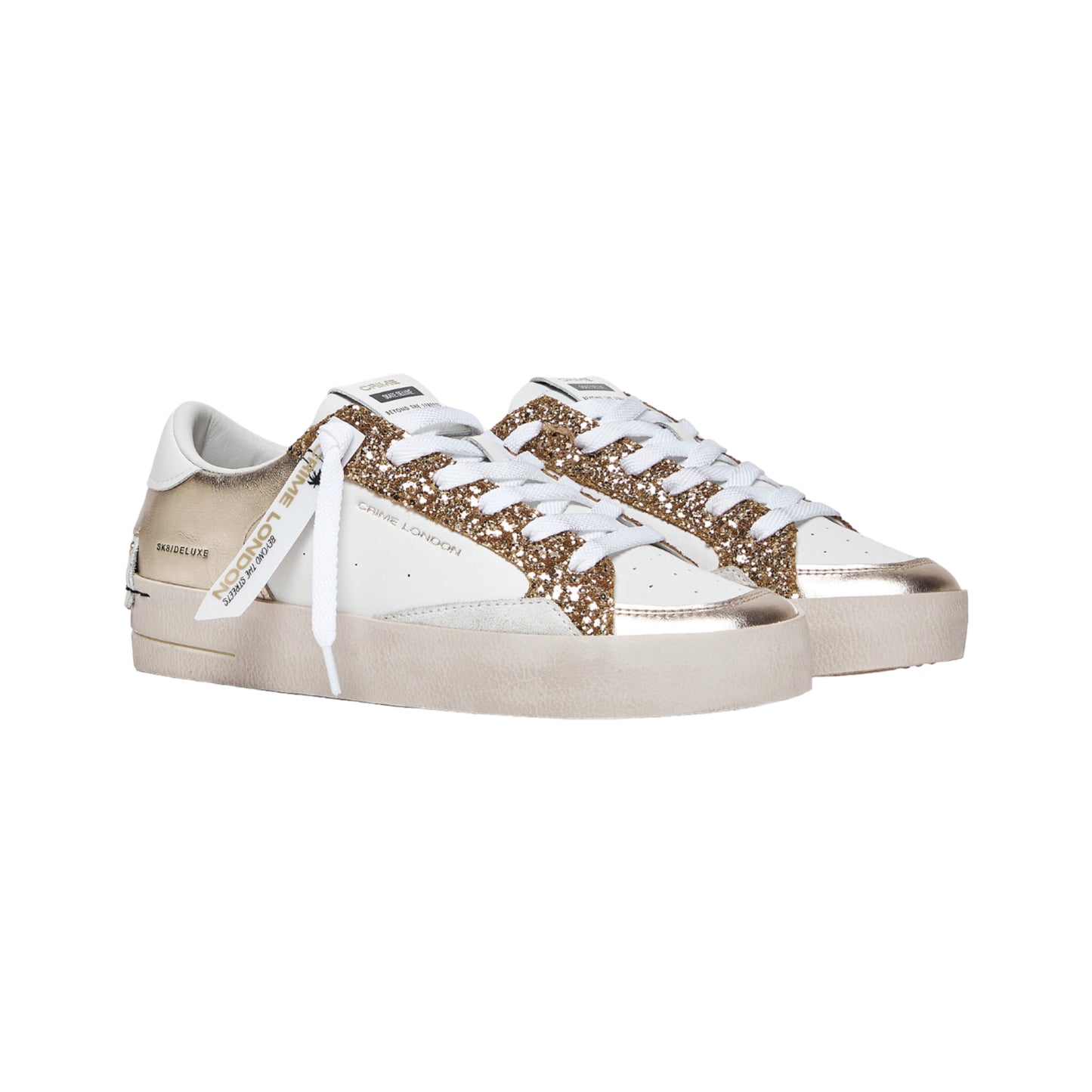 Crime London - Sneakers Sk8 Deluxe Platinum Glam