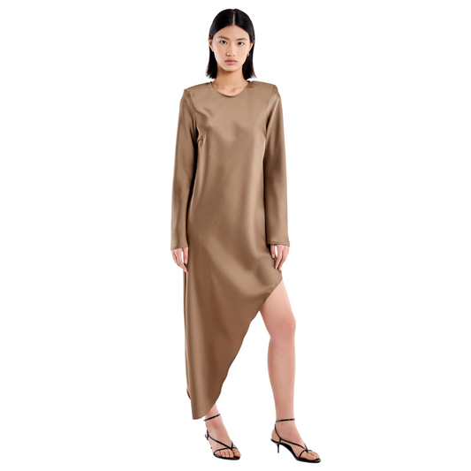 TAB1335 - VICOLO ABITO ASIMMETRICO CON SPALLINE MORO