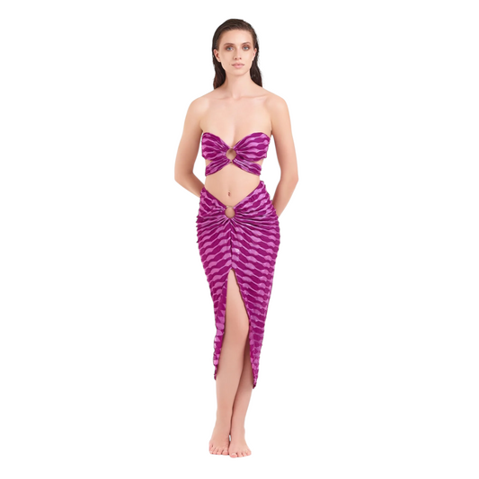 CNCA0085 - Cotazur Crop Top con Anello Magenta