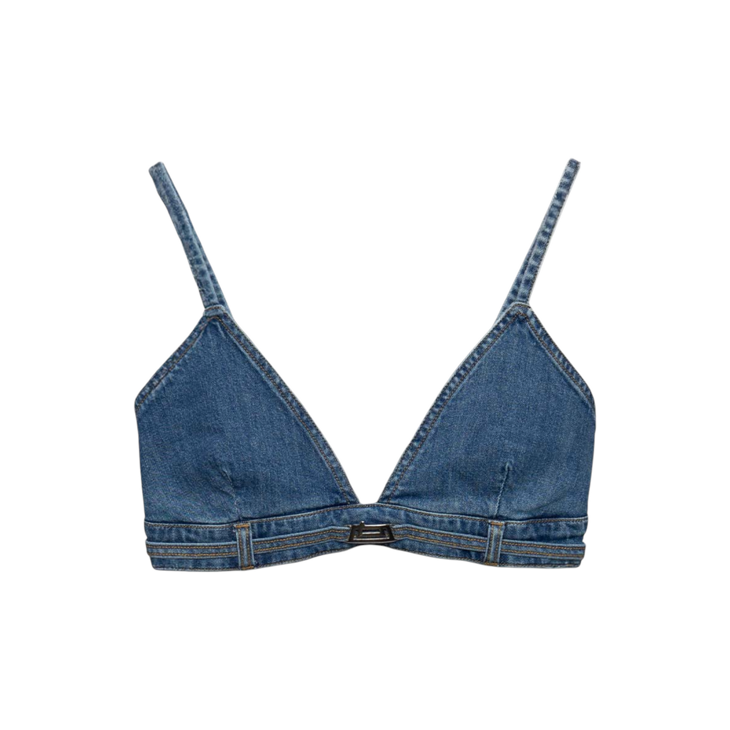 TP118 - JIJIL TOP BRA IN DENIM AZZURRO