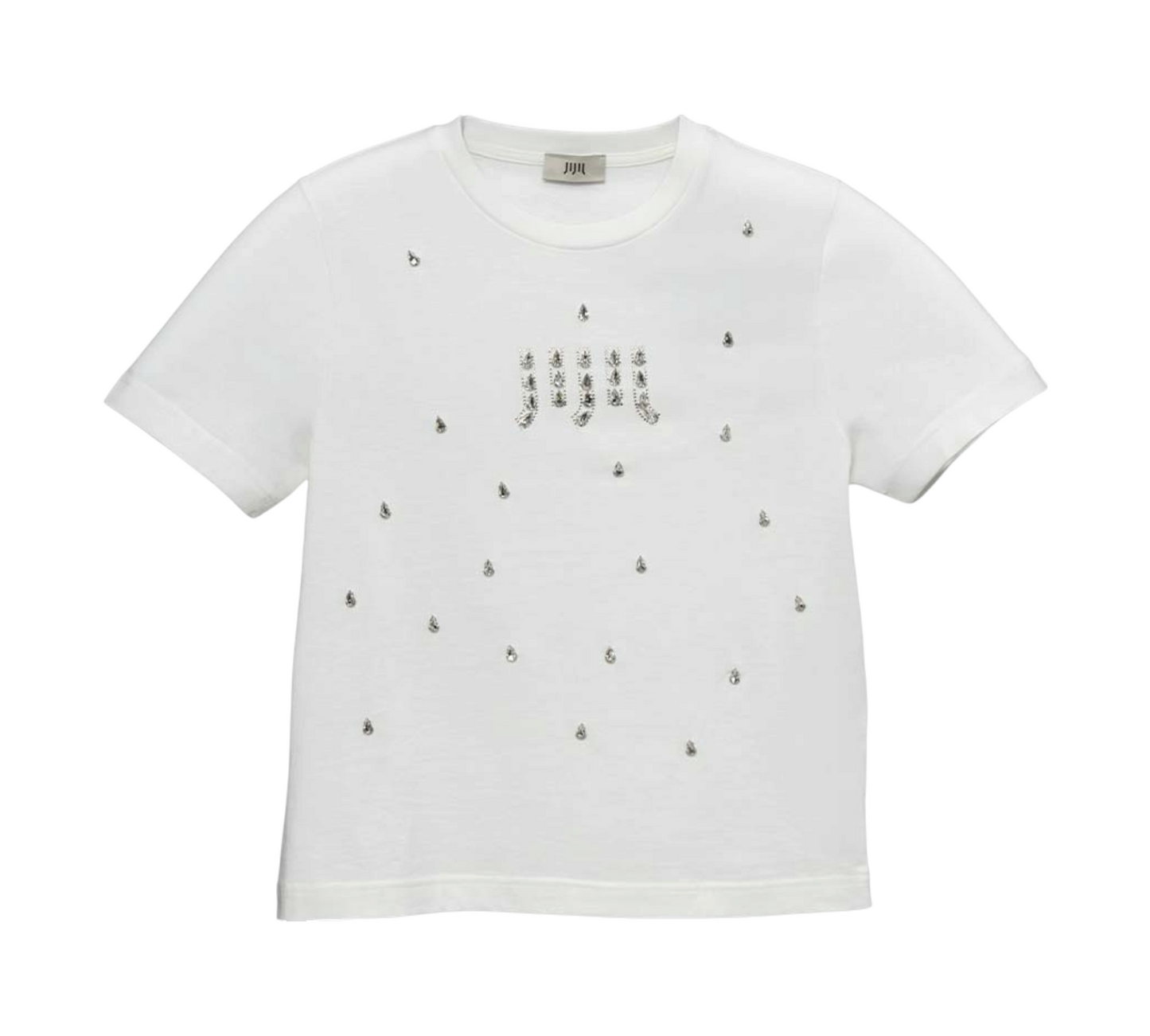 TS005 - JIJIL T-SHIRT SWAROVSKI BIANCO