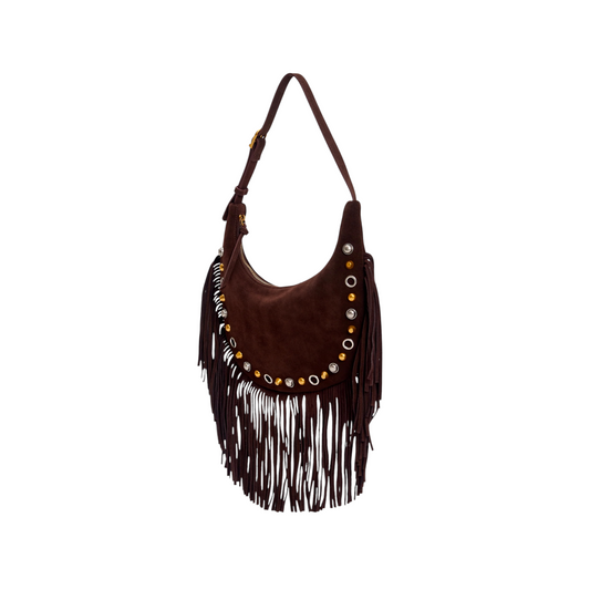 Vicolo - Borsa Calida Hobo con Frange
