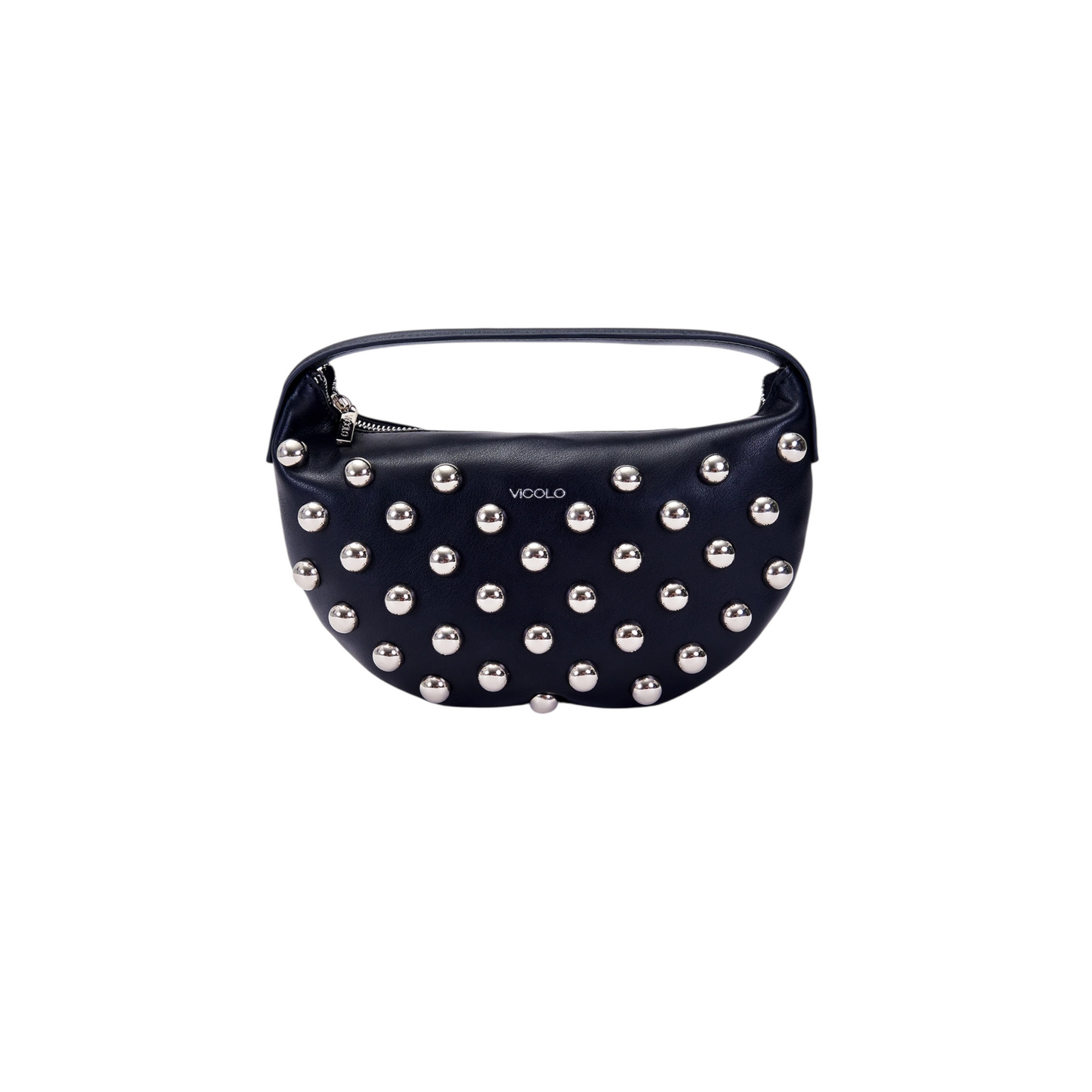 XF0014 - VICOLO BORSA STUDDED CROISSANT NERO