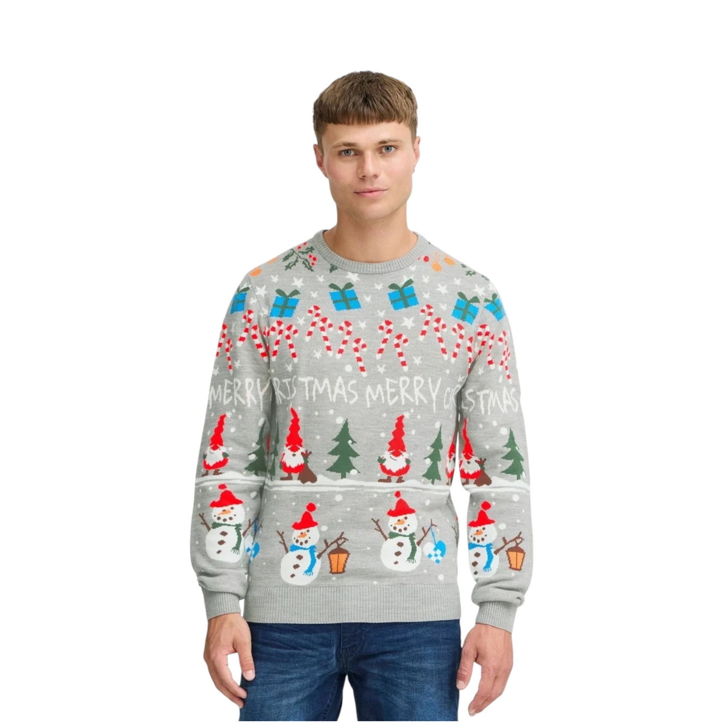 20717601 - BLEND MAGLIA CHRISTMAS GREY