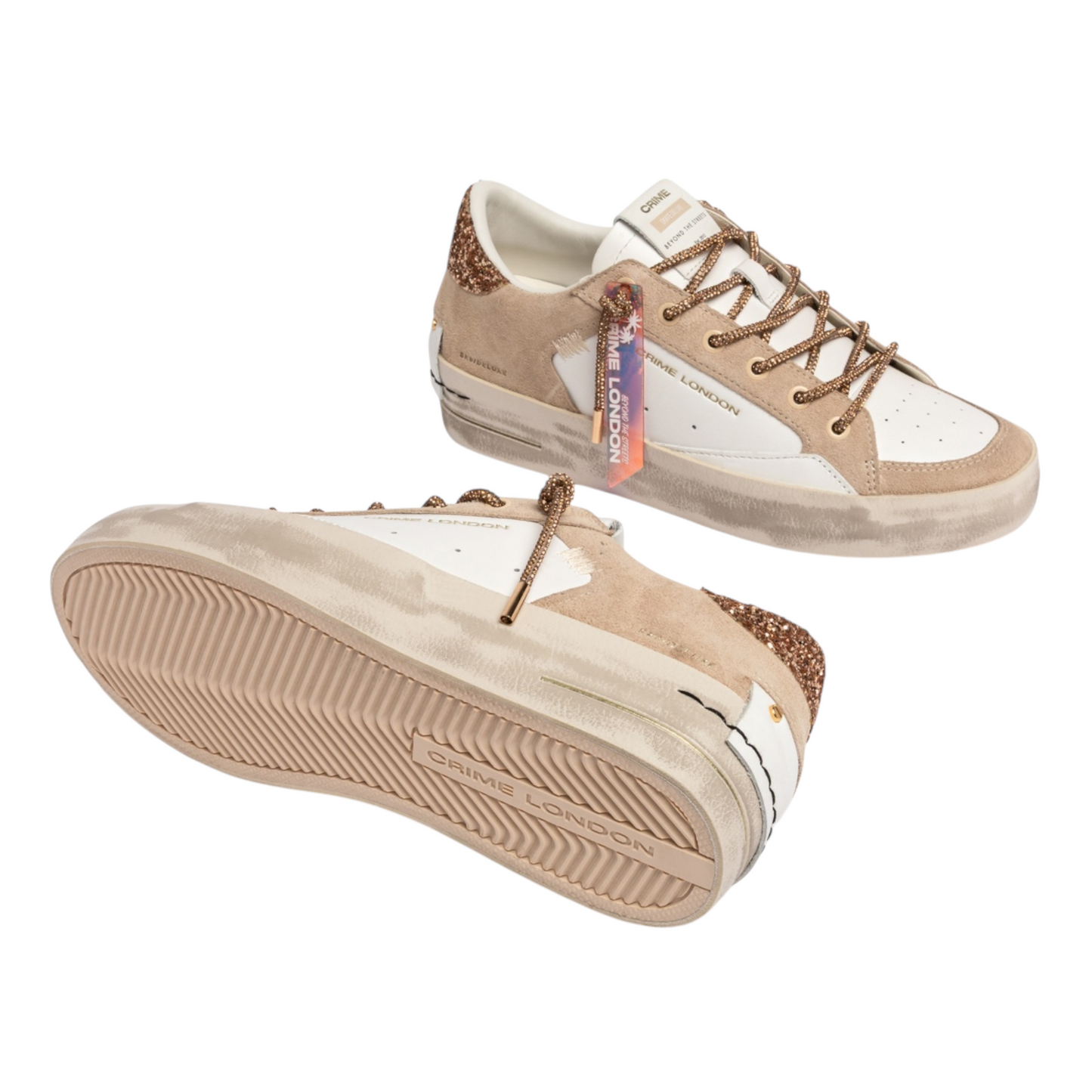 Crime London - Sneakers SK8 Deluxe Wedge Champagne Dust