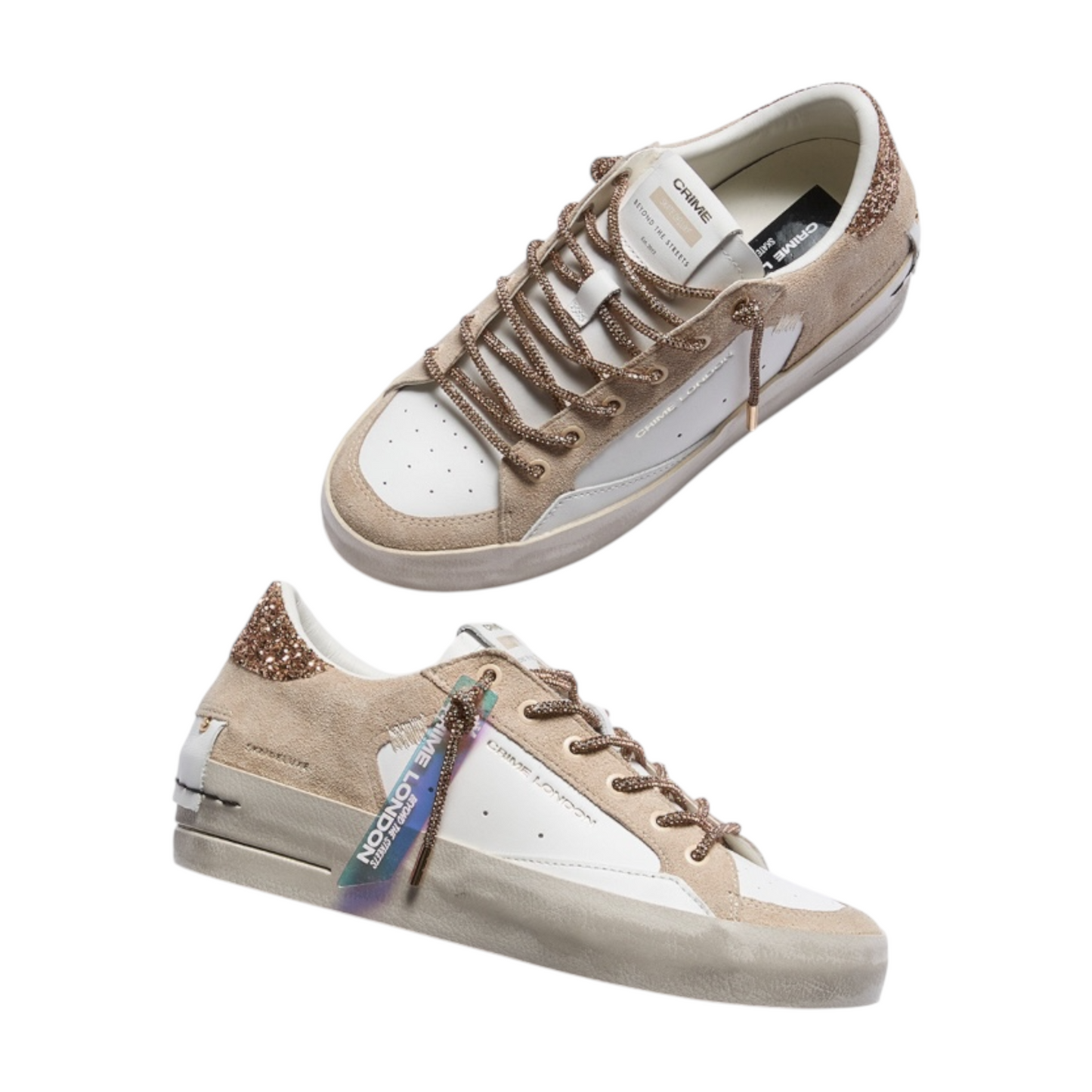 Crime London - Sneakers SK8 Deluxe Wedge Champagne Dust