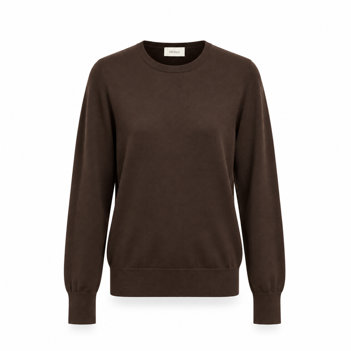 2A2055 - VICOLO KNITWEAR MAGLIA GIROCOLLO MORO