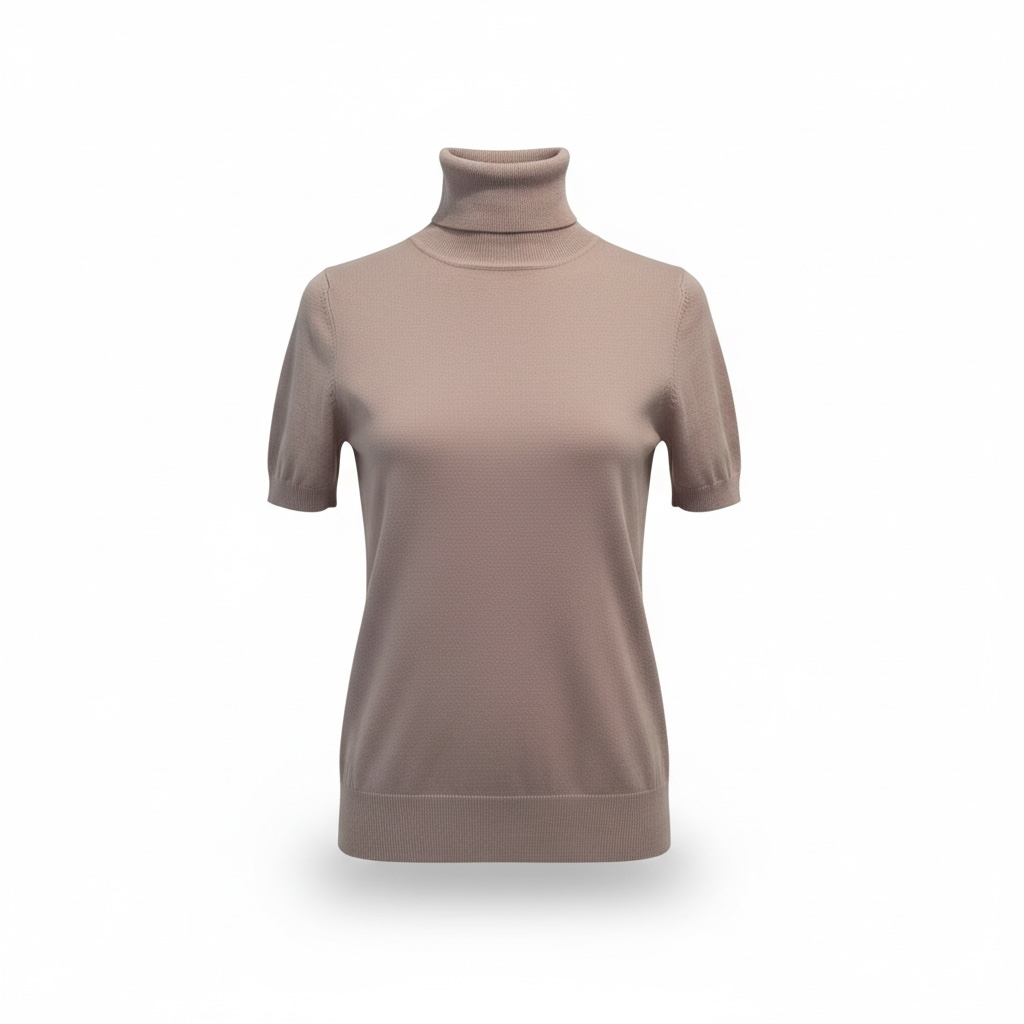 2AC2053 - VICOLO KNITWEAR dolcevita mezza manica CIPRIA