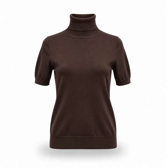 2AC2053 - VICOLO KNITWEAR dolcevita mezza manica MORO