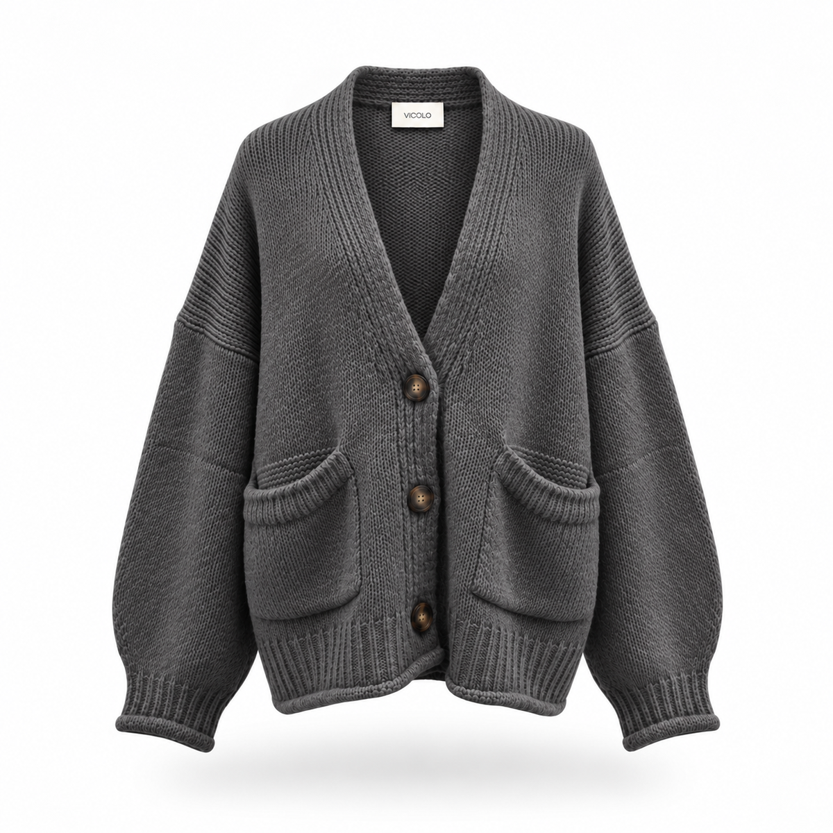 3AC3007 - VICOLO CARDIGAN OVER GRIGIO