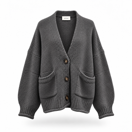 3AC3007 - VICOLO CARDIGAN OVER GRIGIO