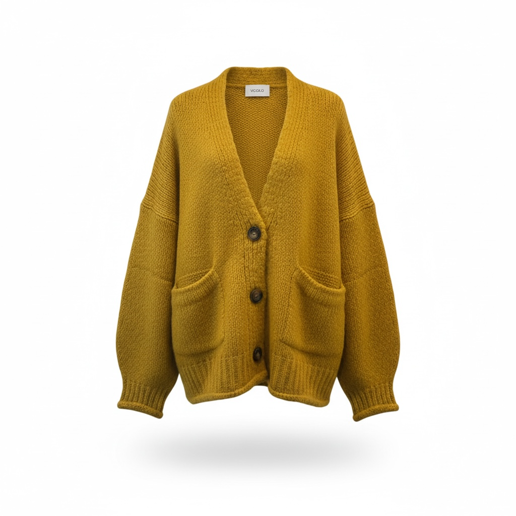 3AC3007 - VICOLO CARDIGAN OVER SENAPE