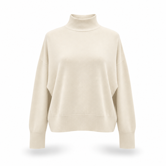 4AC4003 - VICOLO KNITWEAR maglia mezzo collo morbida NATURALE
