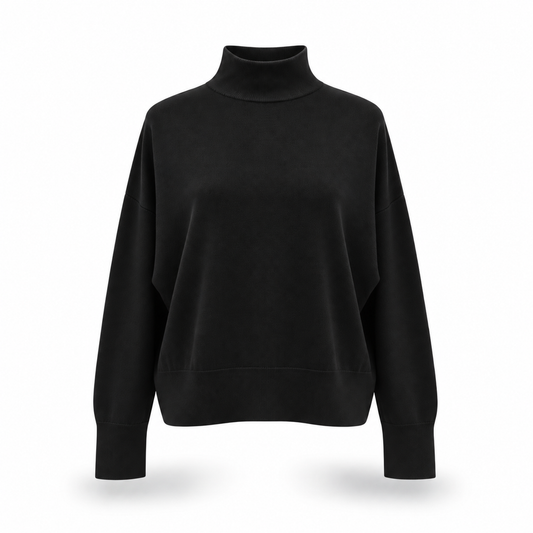 4AC4003 - VICOLO KNITWEAR maglia mezzo collo box fitNERO