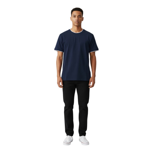 575361 - BECOME T-SHIRT DOUBLE NECK BLU