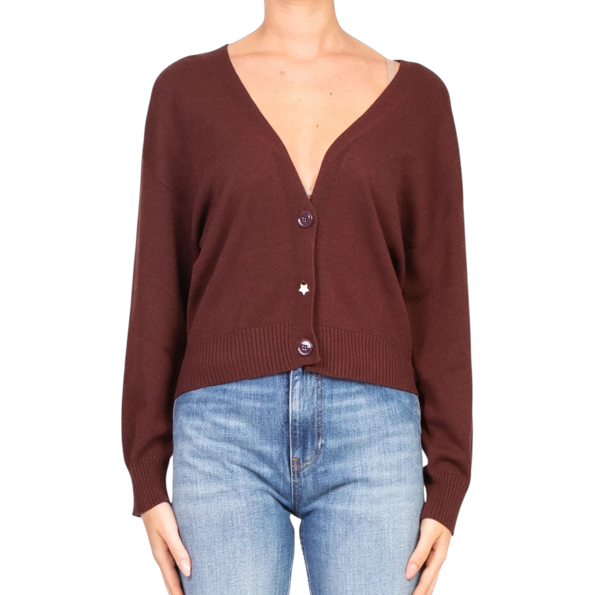 77164F - VICOLO CARDIGAN BORDEAUX