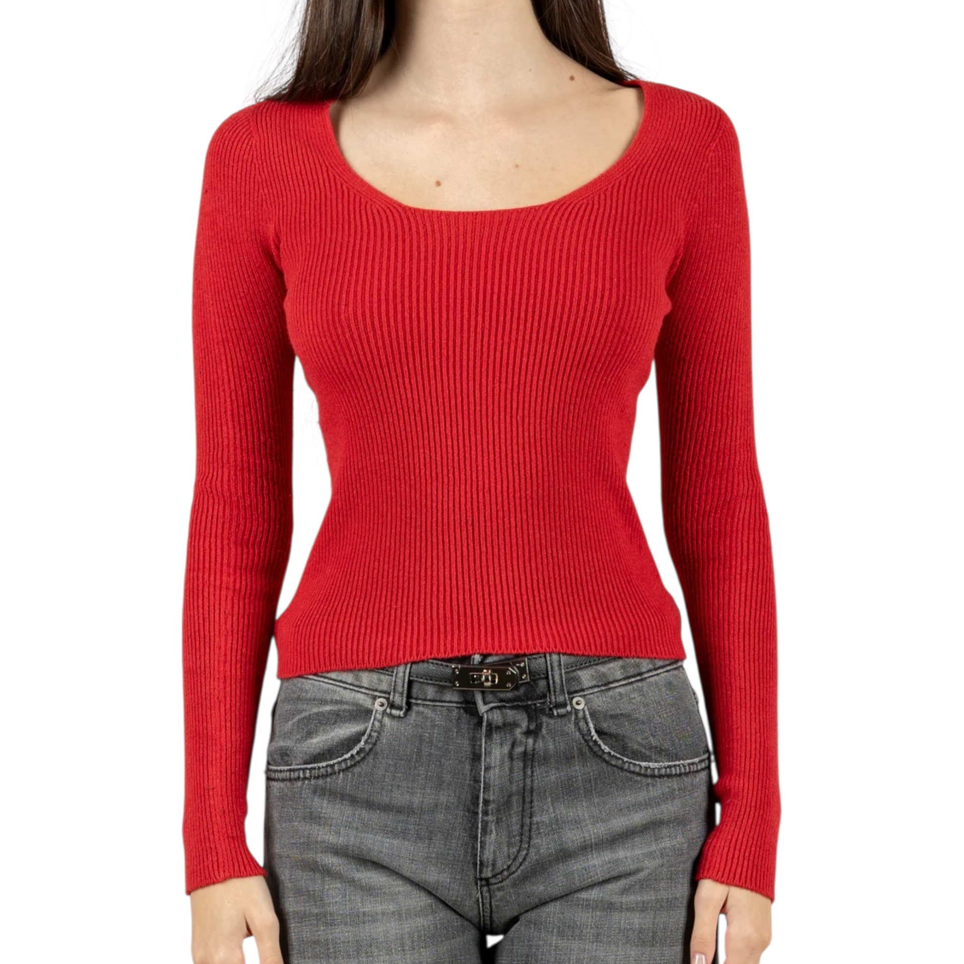 77316F - VICOLO KNITWEAR ROSSO