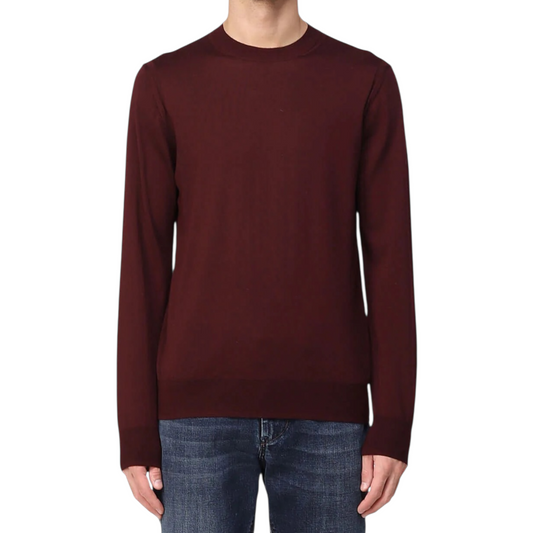 A001 - PAOLO PECORA MAGLIA RASATA BORDEAUX