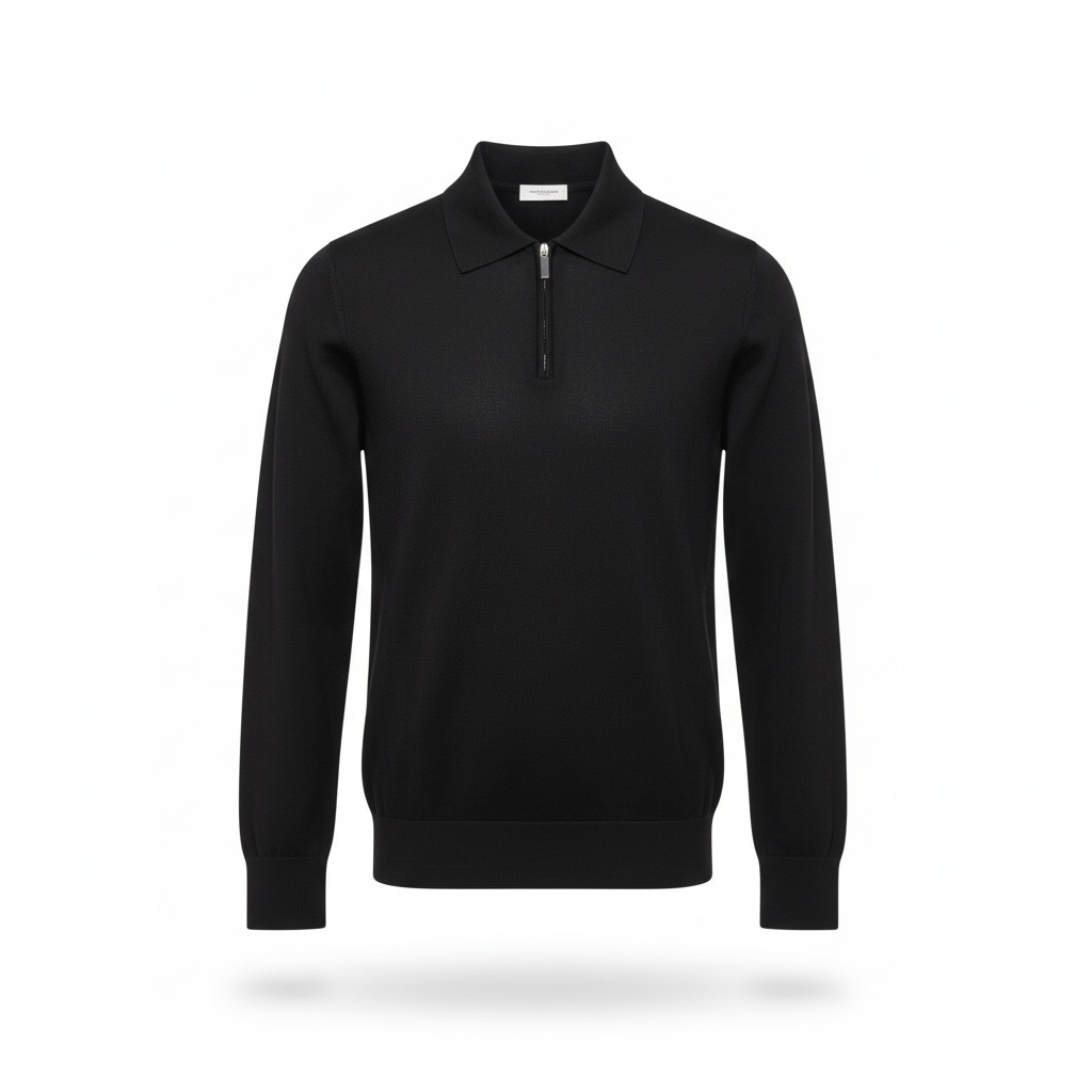 A002 - PAOLO P ECORA HALF ZIP NERO