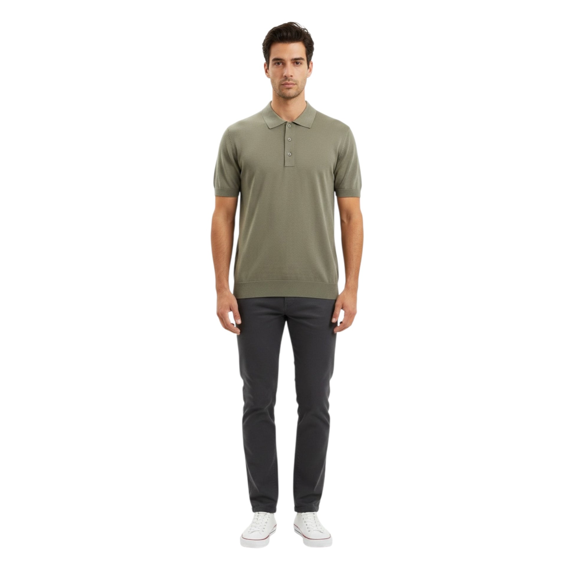 A006 - PAOLO PECORA POLO SETA 26 MILITARE