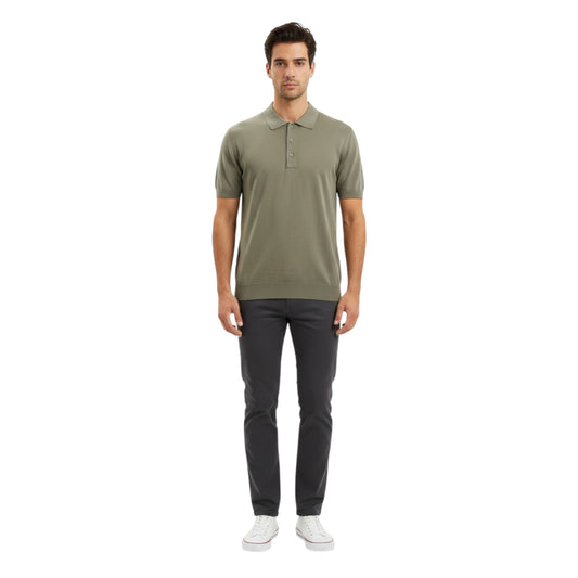 A006 - PAOLO PECORA POLO SETA 26 MILITARE