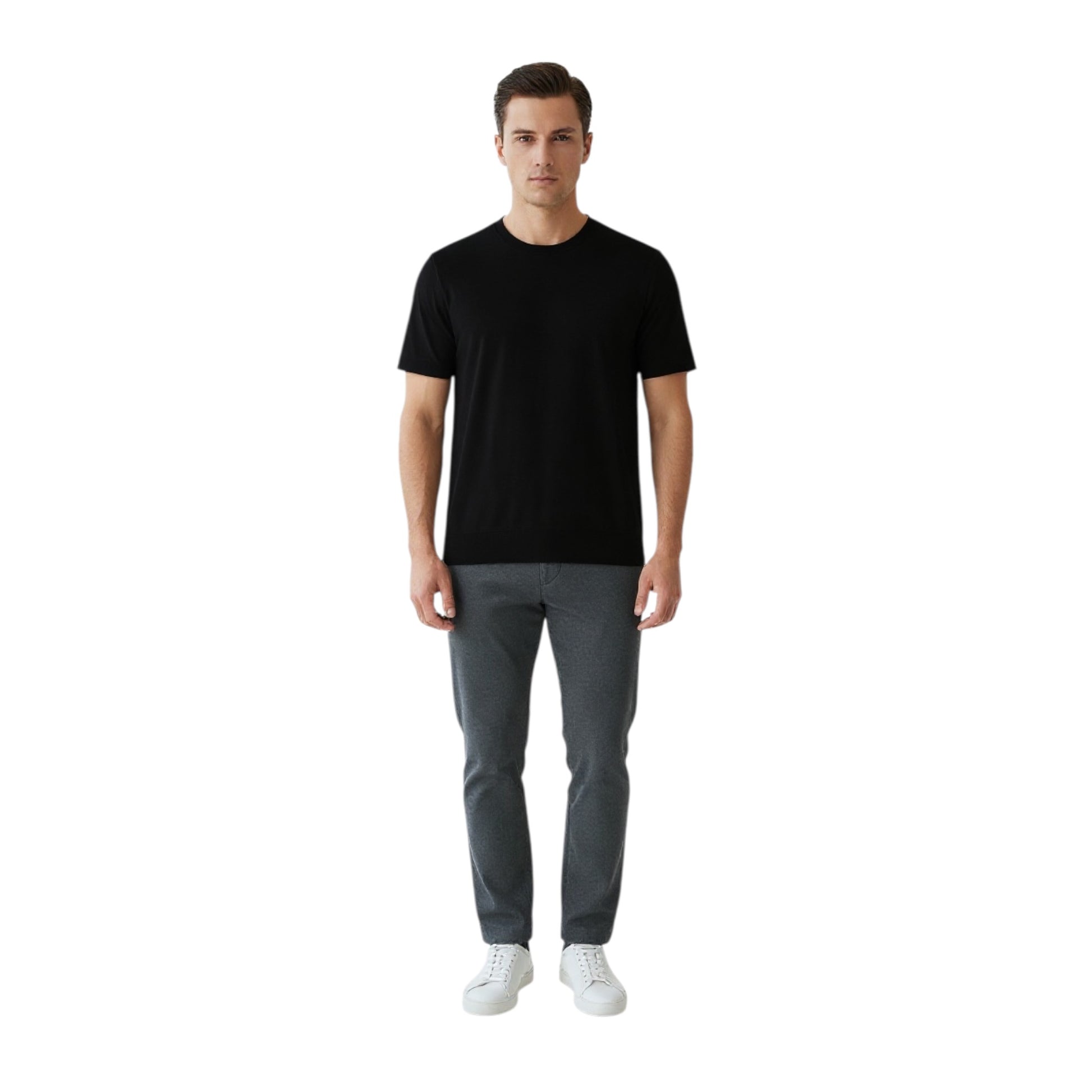 A010 - PAOLO PECORA MAGLIA M_M SILK NERO