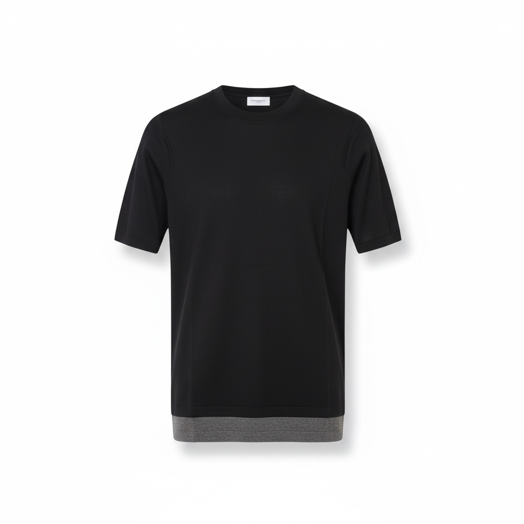 A075 - PAOLO PECORA T-SHIRT WOOL NERO