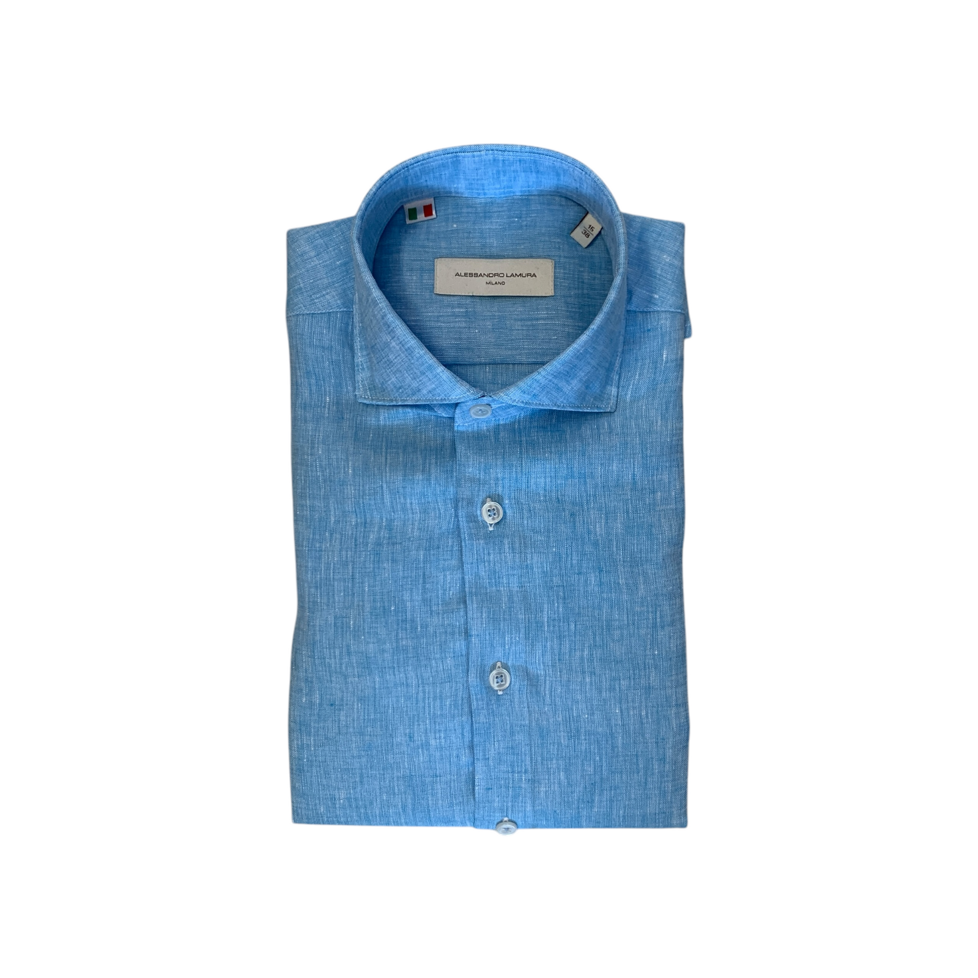 Alessandro Lamura - Camicia Adam 10 Lino Celeste