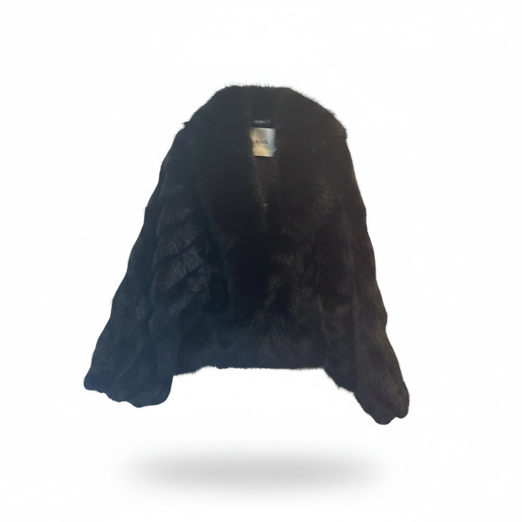AN-TOSCANA - ANITIE KIMONO ECOPELLE LASER NERO