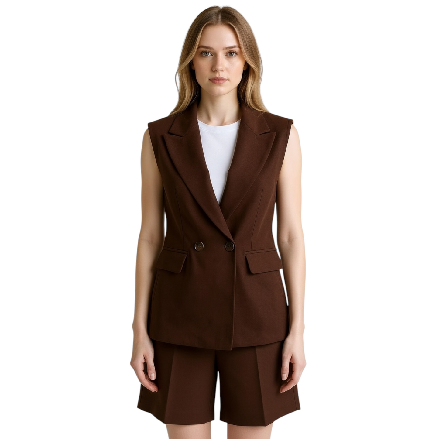 AN30725U442 - ANITIE GILET DOPPIOPETTO MORO