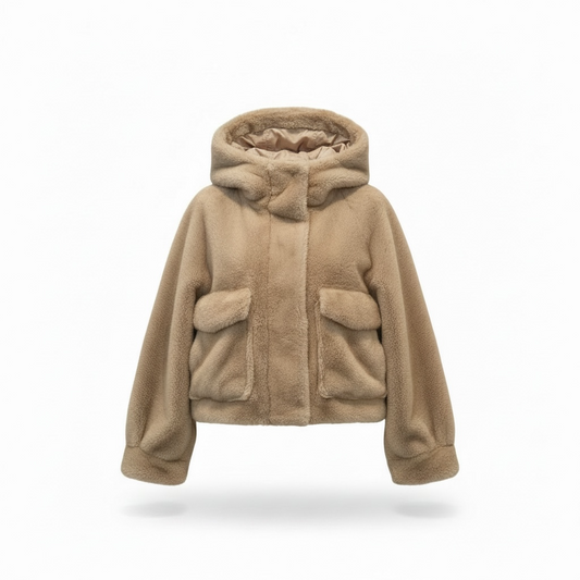 ANPUGLIA - ANITIE BOMBER IN ECOPELLICCIA ALMOND