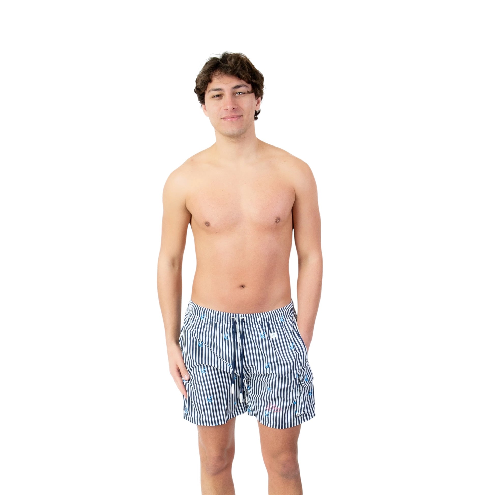 BM26-ANCHORSTRIPE - LORD PARTENOPEI COSTUME ANCHOR STRIPE BLUE