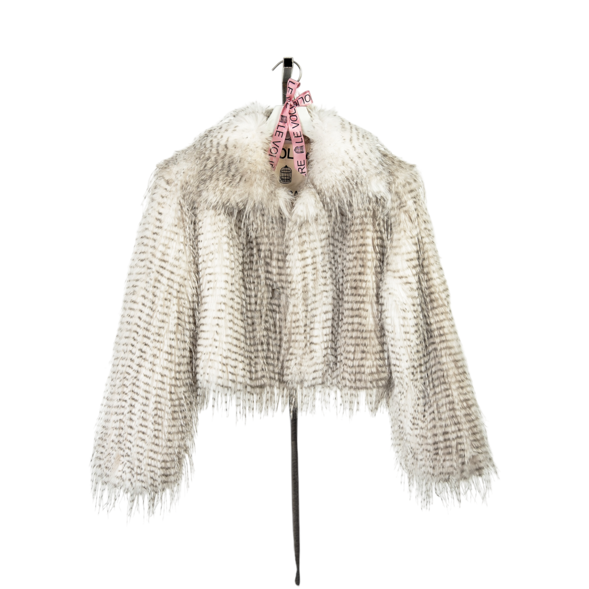 C716WH Le Voliere White Beige short Faux fur with long hair