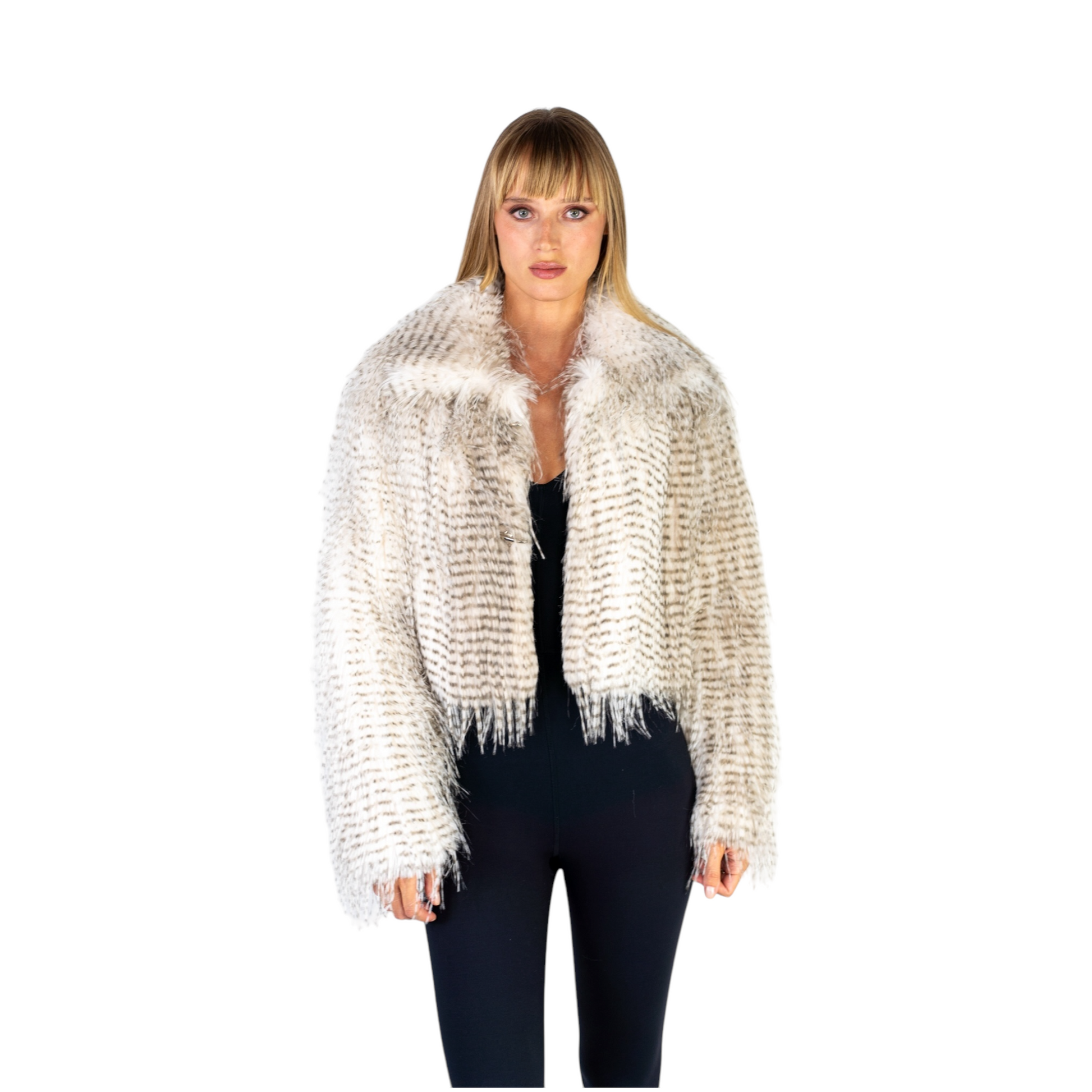 C716WH Le Voliere White Beige short Faux fur with long hair