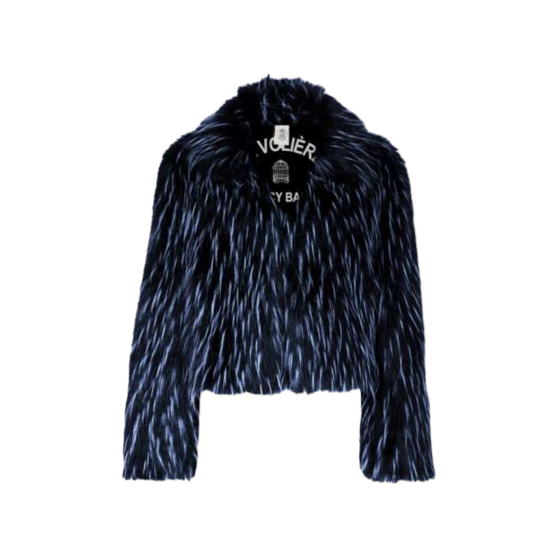 C744BL - Le-Voliere Black Purple Husky short faux fur