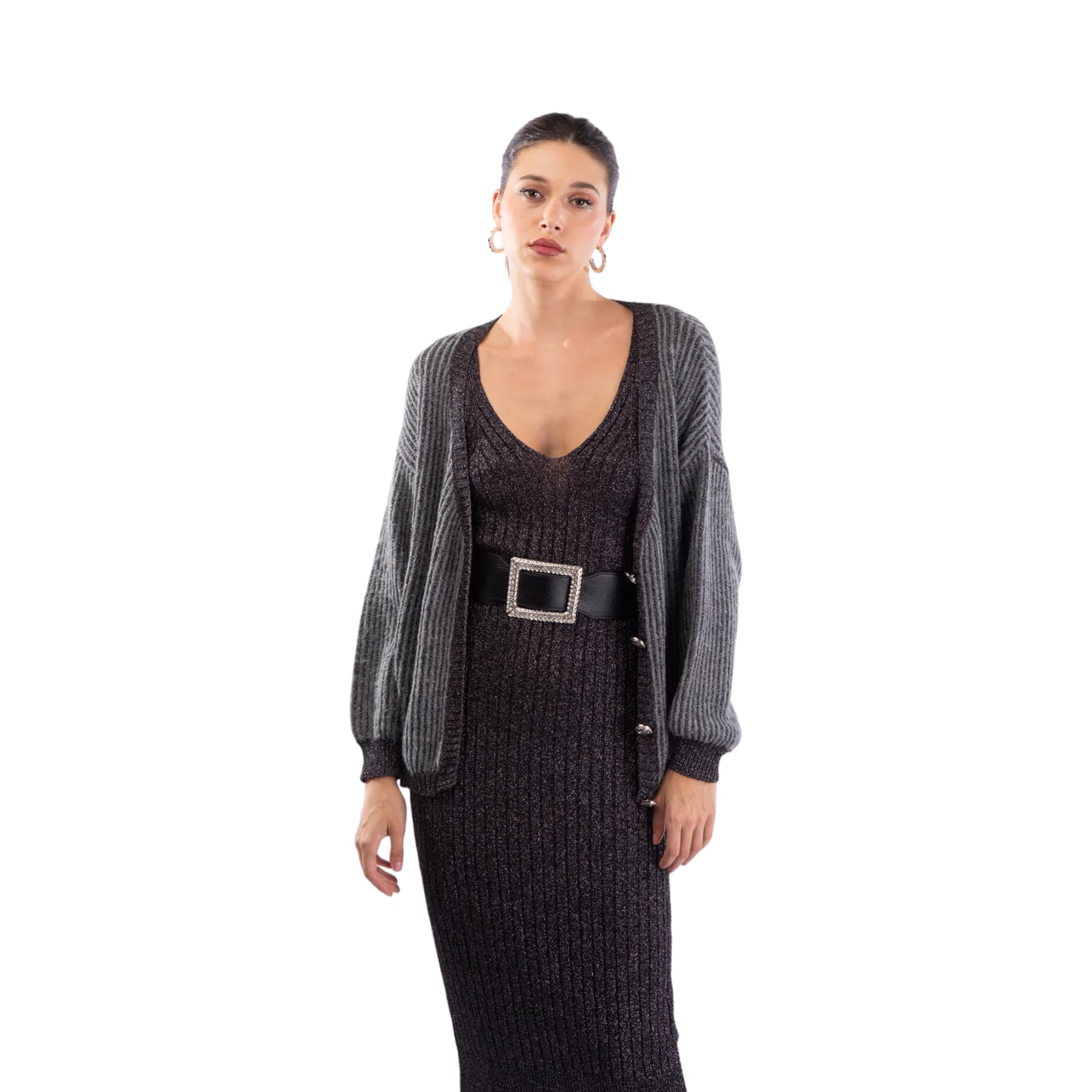 Le Voliere - Silver Lurex Cardigan